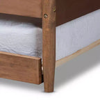 Divano letto singolo Veles con letto estraibile color noce frassino - Baxton Studio: Design di metà secolo, struttura in legno di gomma