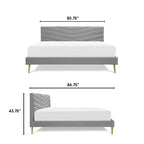 Letto imbottito con piattaforma King Sidney grigio - Adore Decor