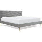 Letto imbottito con piattaforma King Sidney grigio - Adore Decor