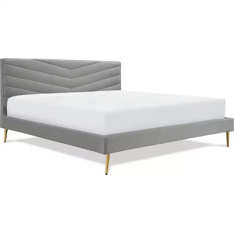 Letto imbottito con piattaforma King Sidney grigio - Adore Decor
