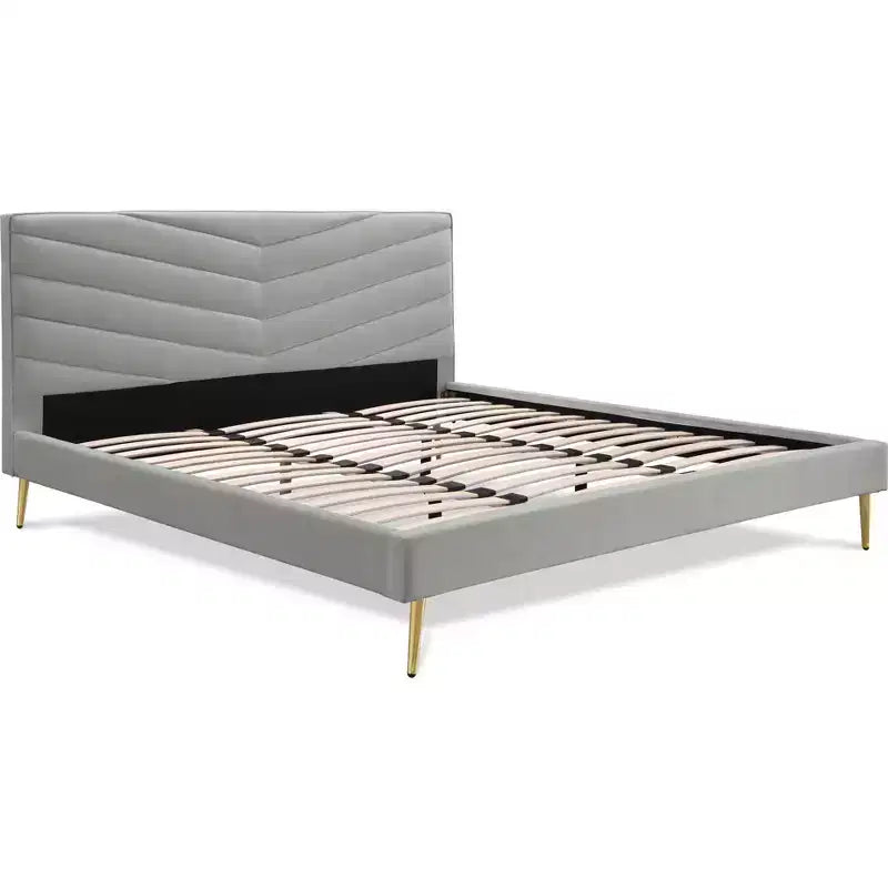 Letto imbottito con piattaforma King Sidney grigio - Adore Decor