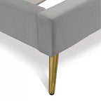 Letto imbottito con piattaforma King Sidney grigio - Adore Decor
