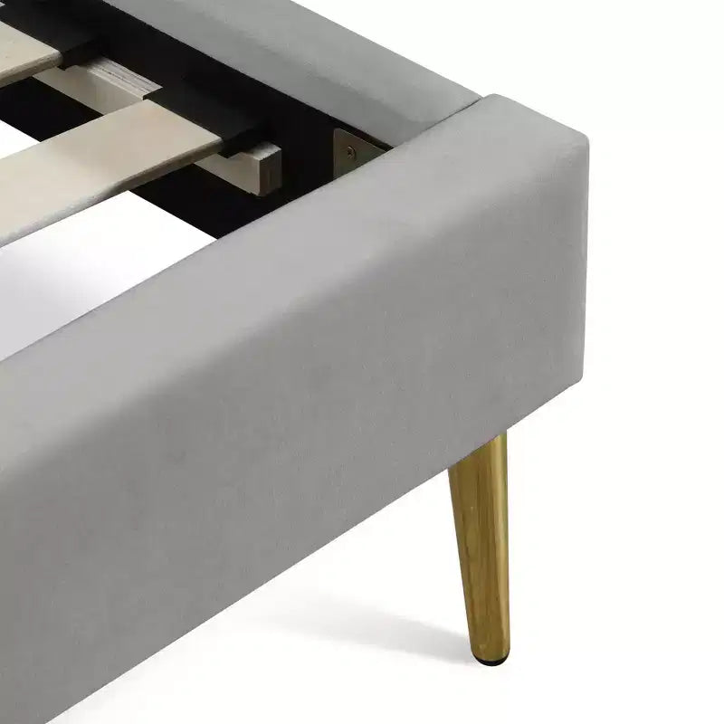Letto imbottito con piattaforma King Sidney grigio - Adore Decor