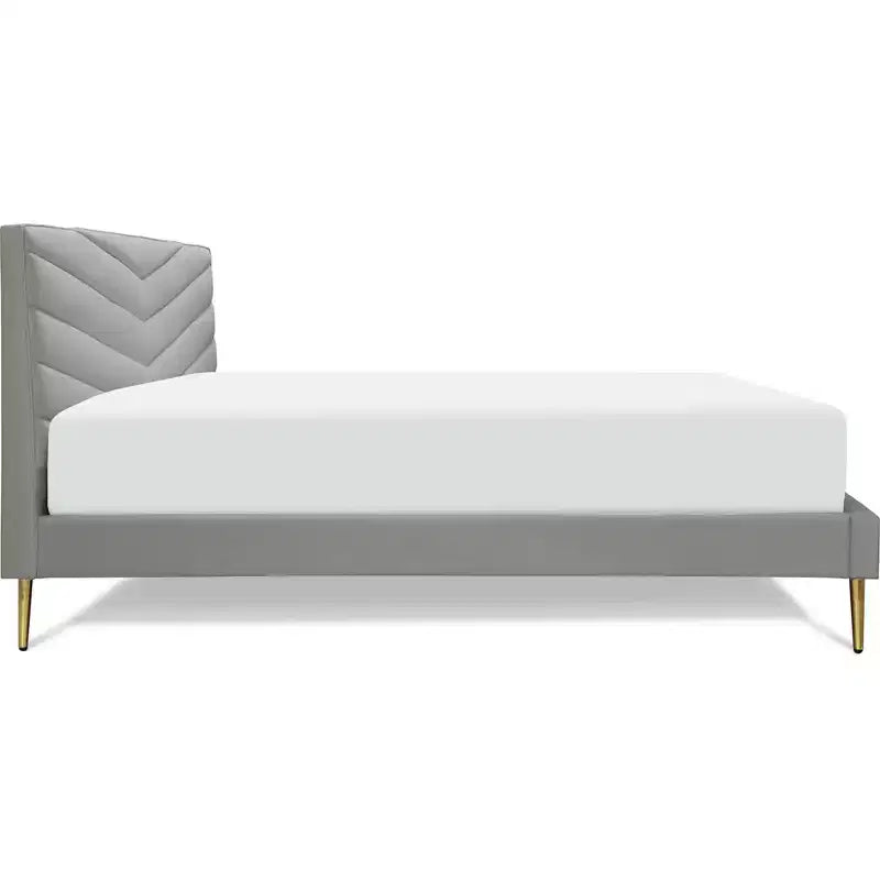 Letto imbottito con piattaforma King Sidney grigio - Adore Decor