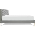Letto imbottito con piattaforma King Sidney grigio - Adore Decor