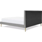 Letto imbottito con piattaforma King Sidney grigio - Adore Decor