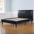 Platform Bed Faux Leather Dark Brown - Sleep Revolution