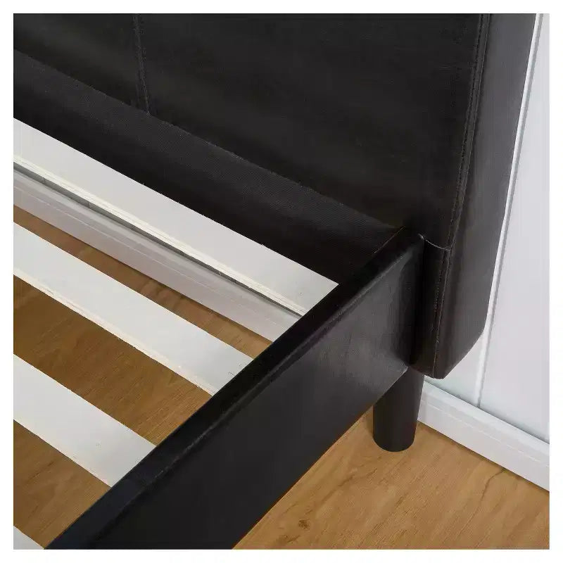 Letto a piattaforma in similpelle marrone scuro - Sleep Revolution