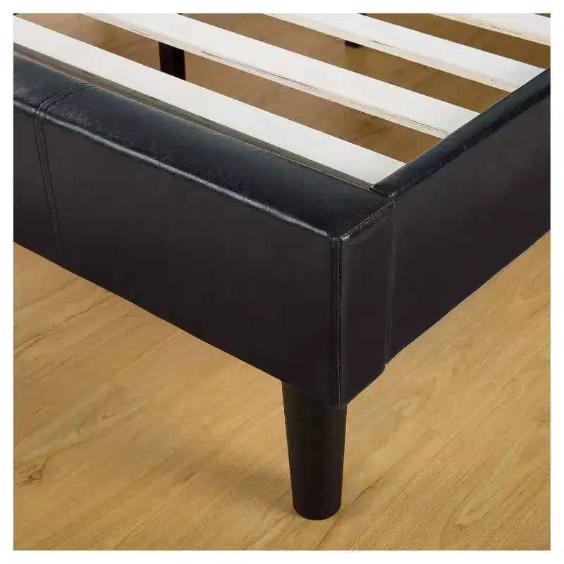 Letto a piattaforma in similpelle marrone scuro - Sleep Revolution