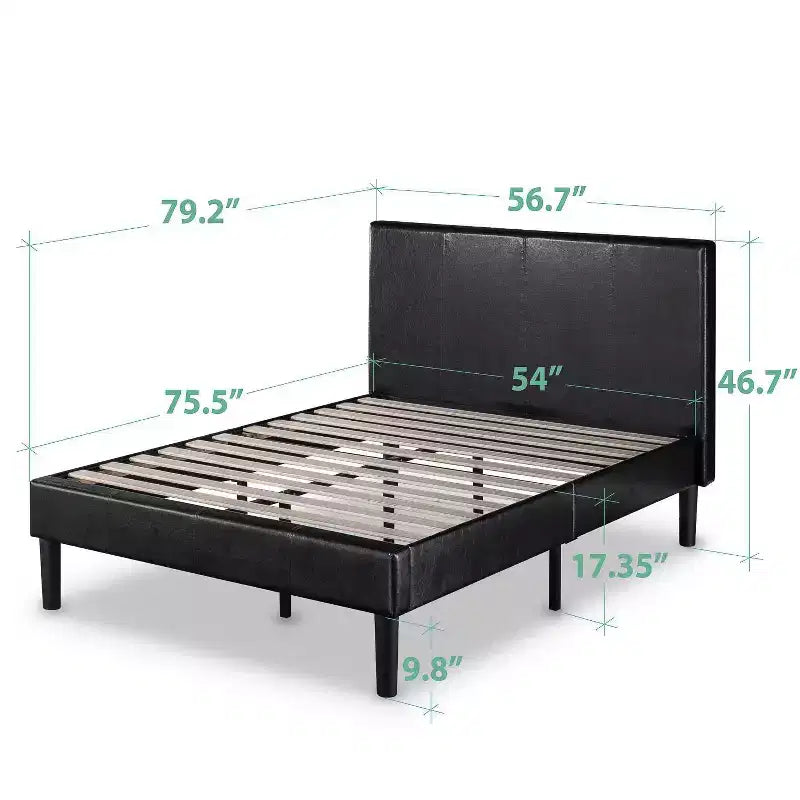 Letto a piattaforma in similpelle marrone scuro - Sleep Revolution
