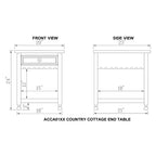 Rustic Cottage End Table - Rustic Antique Finish - Alaterre
