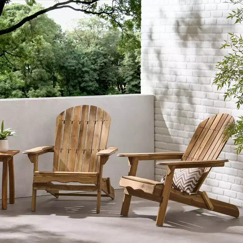 Set di 2 sedie pieghevoli Adirondack in legno Hanlee - Christopher Knight Home