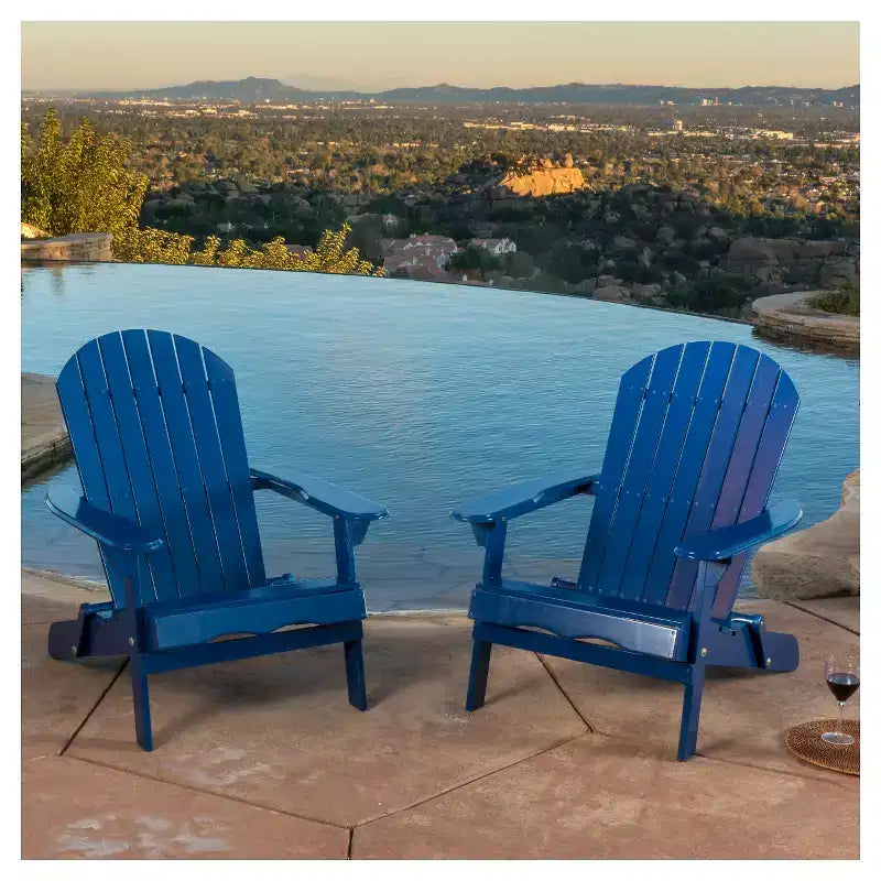 Set di 2 sedie pieghevoli Adirondack in legno Hanlee - Christopher Knight Home