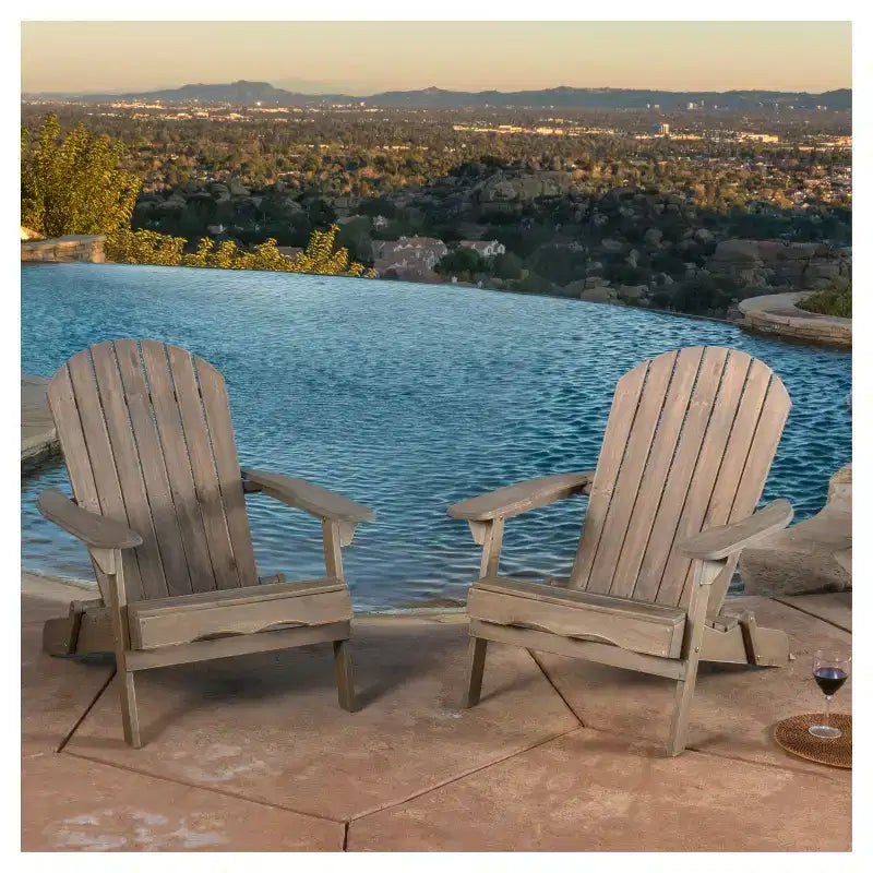 Set di 2 sedie pieghevoli Adirondack in legno Hanlee - Christopher Knight Home