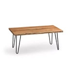 Tavolino da caffè Alaterre Furniture Hairpin in legno con bordo naturale marrone e metallo