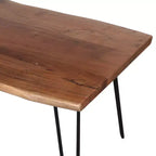Tavolino da caffè Alaterre Furniture Hairpin in legno con bordo naturale marrone e metallo