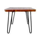 Tavolino da caffè Alaterre Furniture Hairpin in legno con bordo naturale marrone e metallo