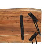 Tavolino da caffè Alaterre Furniture Hairpin in legno con bordo naturale marrone e metallo