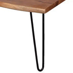 Tavolino da caffè Alaterre Furniture Hairpin in legno con bordo naturale marrone e metallo