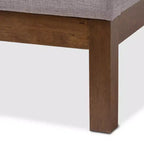 Louvain Letto a piattaforma imbottito in tessuto moderno e contemporaneo con finitura noce Grigio beige - Baxton Studio