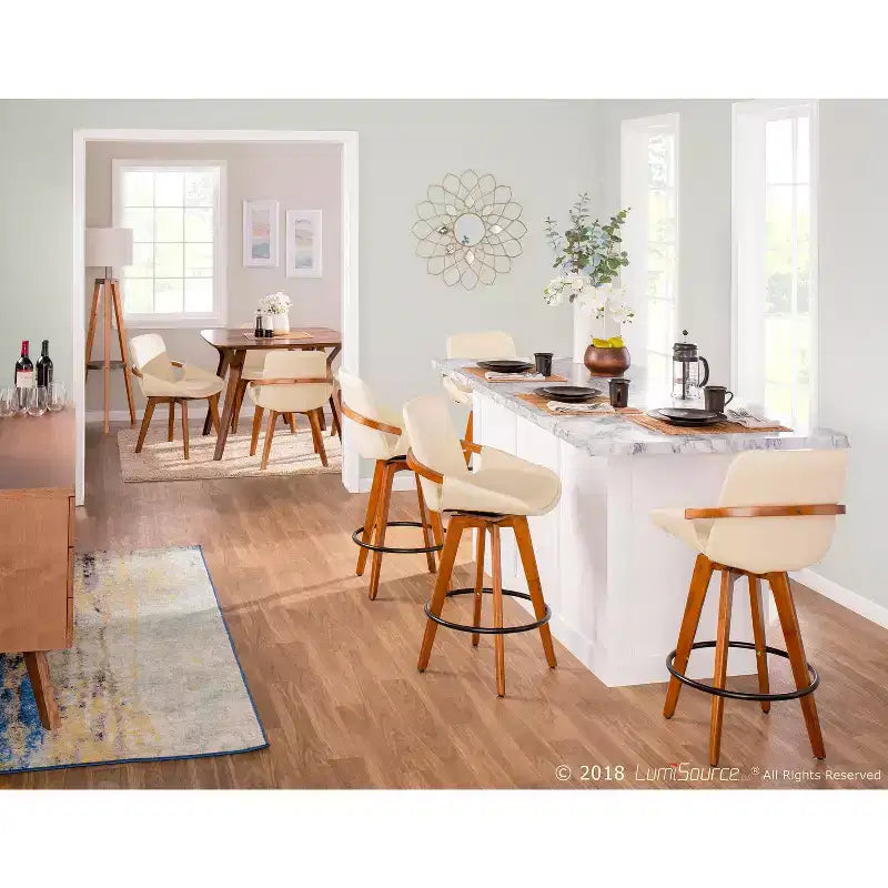Sgabello da bar Cosmo Mid-Century Modern altezza bancone da 26" - LumiSource