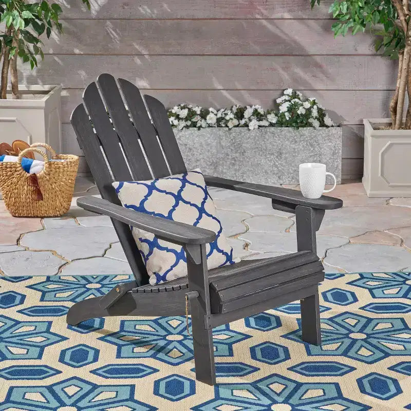 Hollywood Acacia Wood Foldable Patio Adirondack Chair - Christopher Knight Home