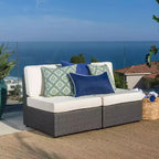 Divano componibile in vimini a 2 pezzi Santa Cruz - Christopher Knight Home