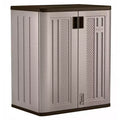 Suncast 9 Cu Ft Base Storage Cabinet with Shelves, Platinum Metallic/Slate