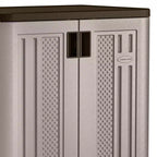Suncast 9 Cu Ft Base Storage Cabinet with Shelves, Platinum Metallic/Slate