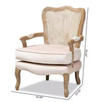Vallea Traditional Velvet Wood Armchair - Baxton Studio