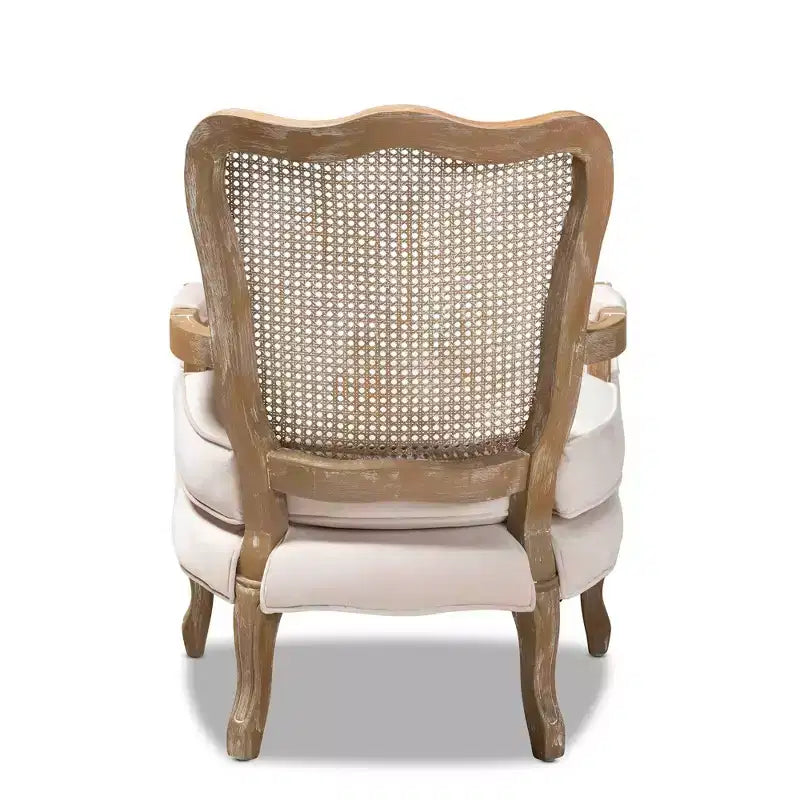 Vallea Traditional Velvet Wood Armchair - Baxton Studio