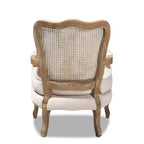 Vallea Traditional Velvet Wood Armchair - Baxton Studio