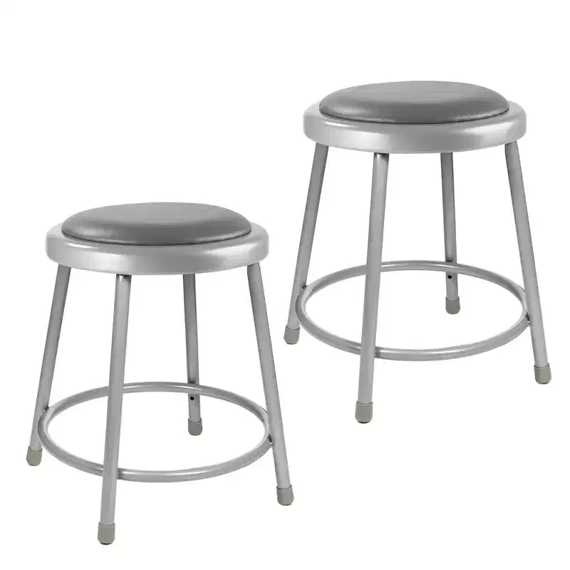 2pk Heavy Duty Vinyl Padded Steel Barstool Gray - Hampden Furnishings