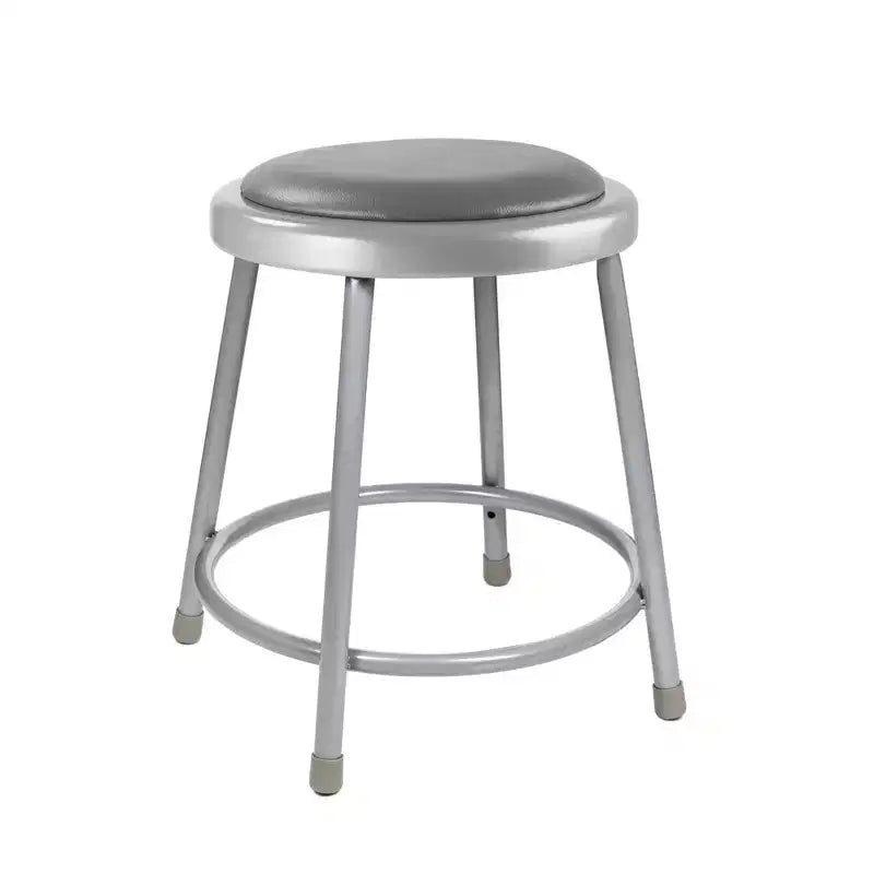 Sgabello da bar in acciaio con imbottitura in vinile resistente, confezione da 2 pezzi, grigio - Hampden Furnishings
