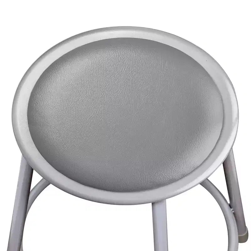 Sgabello da bar in acciaio con imbottitura in vinile resistente, confezione da 2 pezzi, grigio - Hampden Furnishings