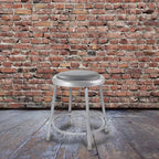 Sgabello da bar in acciaio con imbottitura in vinile resistente, confezione da 2 pezzi, grigio - Hampden Furnishings
