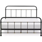 Renaud Parisian Metal Bed Black/Brass - Adore Dcor