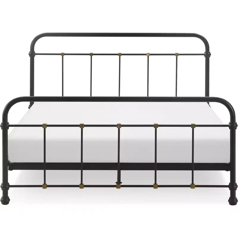Renaud Parisian Metal Bed Black/Brass - Adore Dcor