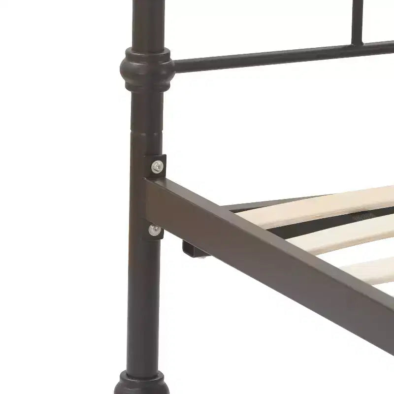 Renaud Parisian Metal Bed Black/Brass - Adore Dcor