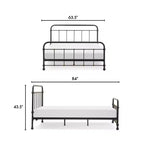 Renaud Parisian Metal Bed Black/Brass - Adore Dcor