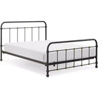Renaud Parisian Metal Bed Black/Brass - Adore Dcor