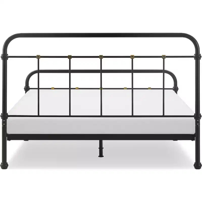 Renaud Parisian Metal Bed Black/Brass - Adore Dcor