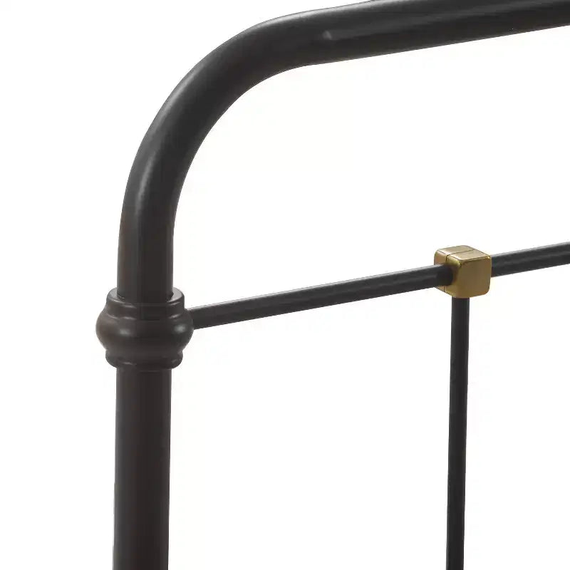 Renaud Parisian Metal Bed Black/Brass - Adore Dcor