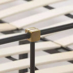 Renaud Parisian Metal Bed Black/Brass - Adore Dcor