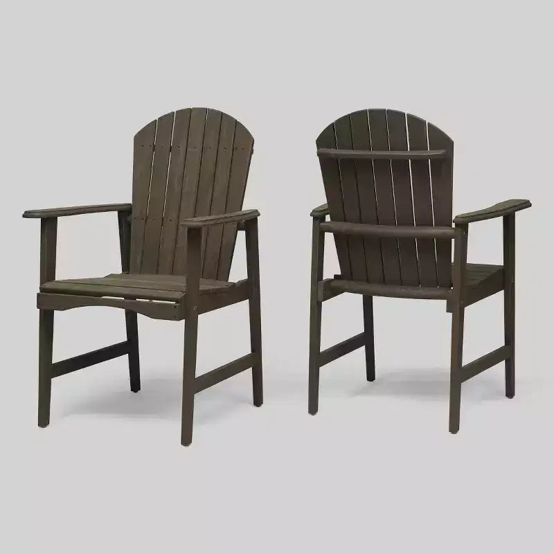 2pk Malibu Acacia Wood Patio Adirondack Dining Chairs - Christopher Knight Home