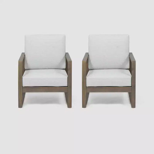 Belgian 2pk Acacia Wood Club Chair - Christopher Knight Home