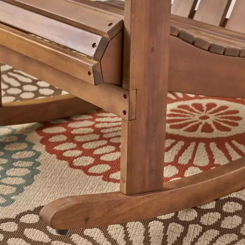 Hollywood Acacia Wood Adirondack Rocking Chair - Christopher Knight Home