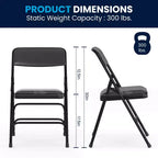 Flash Furniture 4 Pack HERCULES Series Curved Triple Braced & Double Hinged Upholstered Metal Folding Chair