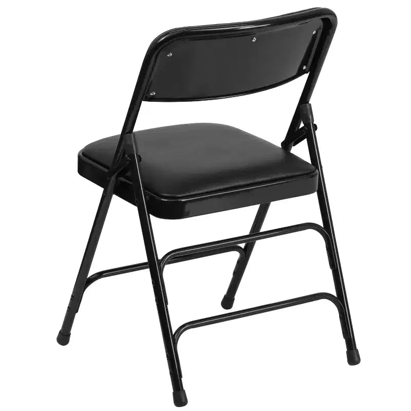 Flash Furniture 4 Pack HERCULES Series Curved Triple Braced & Double Hinged Upholstered Metal Folding Chair