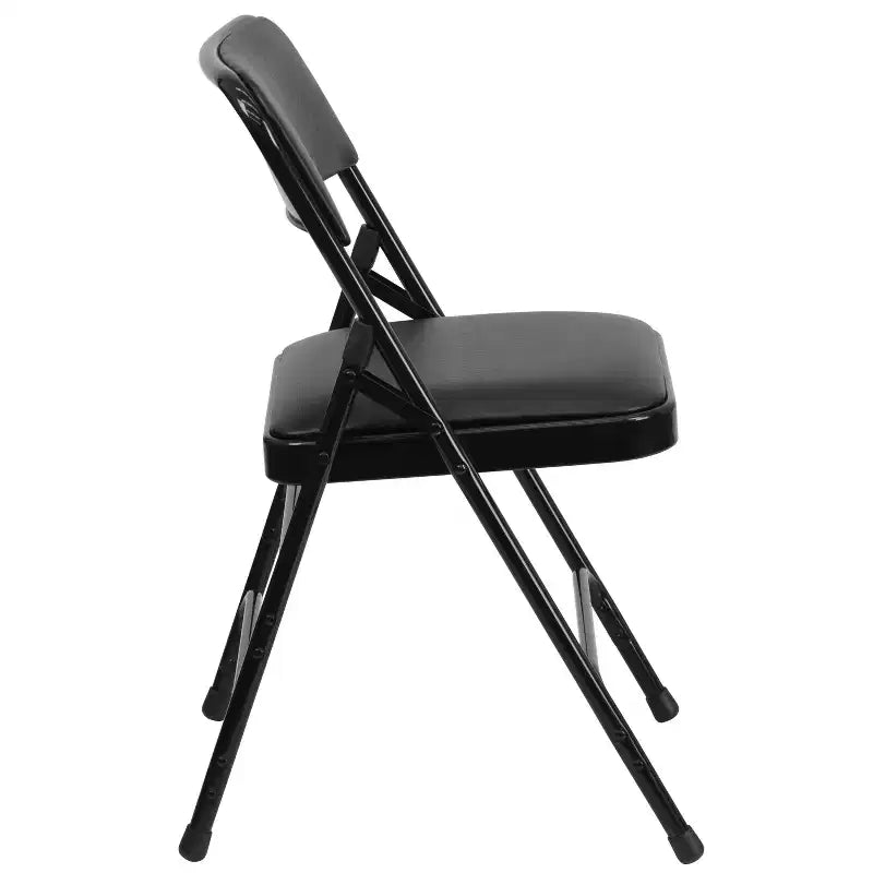 Flash Furniture 4 Pack HERCULES Series Curved Triple Braced & Double Hinged Upholstered Metal Folding Chair